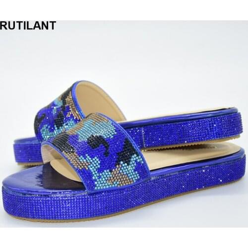 New Design Italian In Women High Quality African Wedding Shoes Plus Size Ital;ian Women Wedding Shoes Decorated with Rhinestone