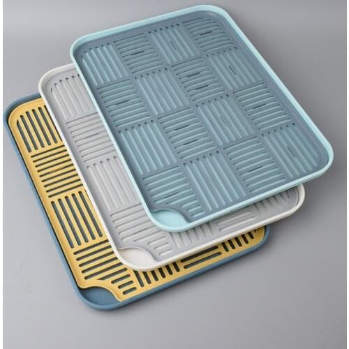 Drain Tray Cup Holder Household Living Room Rectangular Water Glass Tea Tray Kitchen Double Deck Fruit Plate