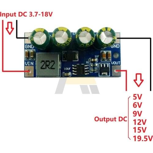 60W DC 3.7V-18V to 5V 6V 9V 12V 15V 19.5V Step-Up Boost DC Converter Molude for Acid Car Cigarette Lighter Converter Board
