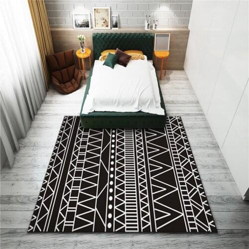 Simple black and white geometric lattice carpet bedroom living room decoration carpet bathroom non-slip mat modern rectangular f