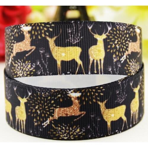 22mm 25mm 38mm 75mm christmas pattern printed Grosgrain Ribbon party decoration 10 Yards X-03723