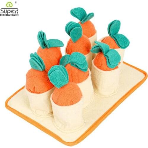 Pet Dog Snuffle Mat Sniffing Training Carrot Blanket Detachable Fleece Pads Dog Relieve Stress Nosework Puzzle Toy Pet Nose Pad