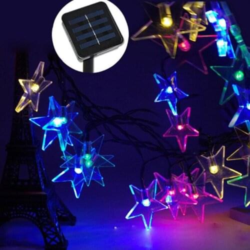 5M/20LED Solar Light Garde Star String Light LED Fairy Lamp Christmas Tree Light Solar Lighting For Wedding New Year Decoration