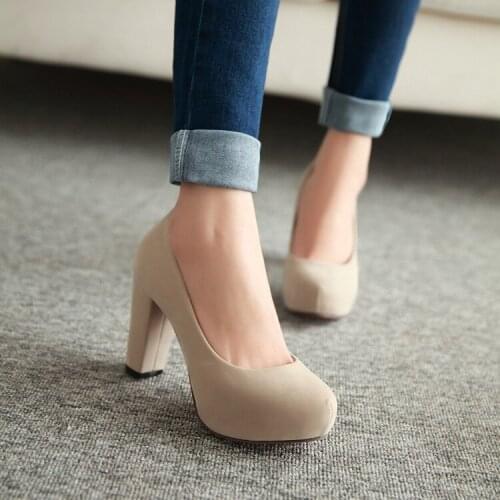 Round head summer Korean version of the single shoes womens shoes tide high heels thick with lazy shoes spring models