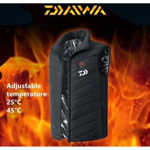 Daiwa Outdoor USB Infrared Heating Vest Fishing Jacket Men Women Winter Electric Thermal Clothing Waistcoat For Fishing Clothes