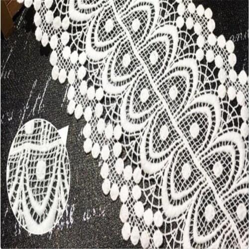 Water soluble lace white lace 13.5cm cotton thread bilateral wave embroidery lace
