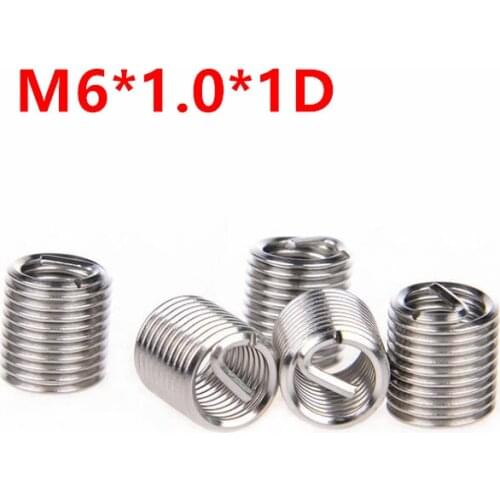 100pcs M6*1.0*1D Wire Thread Insert, m6x1d Wire screw sleeve, M6 Screw Bushing Helicoil Wire Thread Repair Inserts SUS304