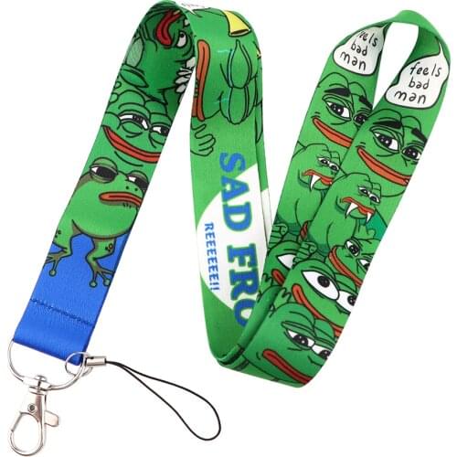 PF759 Funny Frog Lanyard for Key Neck Strap lanyard Card ID Badge Holder Key Chain Key Holder Hang Rope Key Rings Accessories