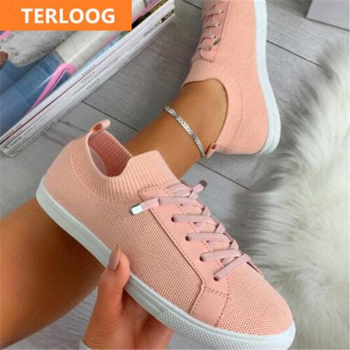 2021 New Spring Autumn Women Flats Sports Vulcanized Shoes Fashion Breathable Mesh Casual Runninng Walking Designer Sneakers