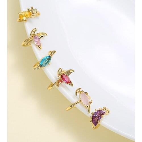 1Pc New Ins 18K Gold Color Zircon Dinosaur Ear Cuff Fashion Cute Animal Ear Bone Clip Earcuffs Without Piercing Earring Jewelry
