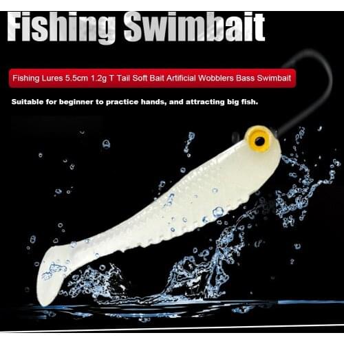 10/20pcs Soft Fishing Lure 5.5cm 1.2g Luminous T Tail Artificial Bait Wobblers Swimbaits Fishing Pesca Tackles Accessories