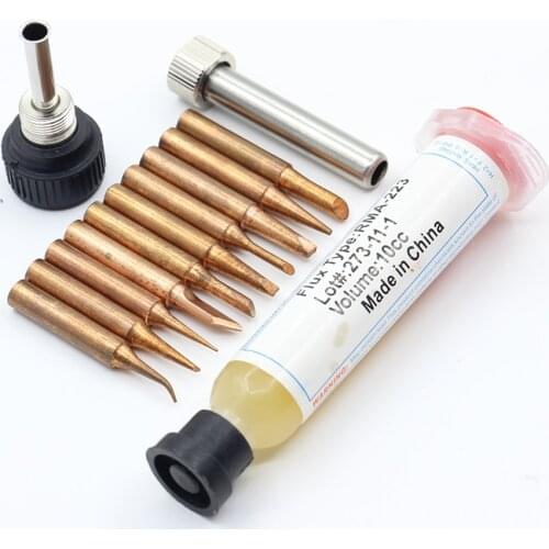 10pcs/lot Iron casing Solder Iron Tip 900M-T Flux For 936 SAIKE ATTEN GORDAK KADA YIHUA Soldering Rework Station Iron Tsui