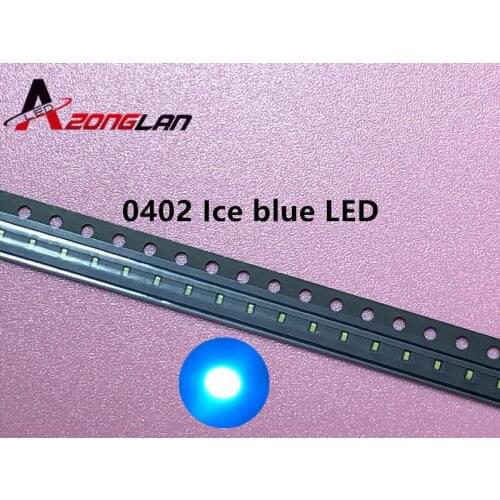 100PCS 1005 0402 Ice Blue 0.01W Super Ultra Bright SMD LED Indication smd 0402 led clear blue 0402 diodes