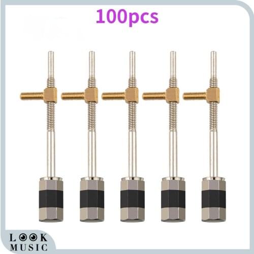 100PCS Violin Bow Parts 4/4 Size Violin Bow Screw And Eye Silver Fitting Violin Parts Accessories
