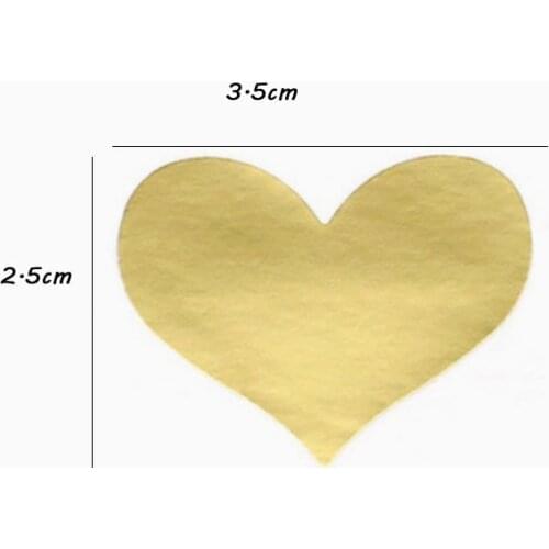 120pcs/lot Multi Gold Heart Series Adhesive Paper Decorative Seal Sticker DIY Scrapbook Sticky Package Label Bookmark For Gifts