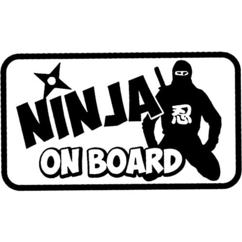 14.7cm*8.5cm NINJA ON BOARD Interesting Vinyl Car-styling Decal Car Sticker Black/Silver S6-4073