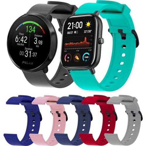 20MM Silicone Colorful Watch Strap For Polar Ignite Smart Watch Wristband For Xiaomi Huami Amazfit GTS/Bip/GTR 42MM sport band