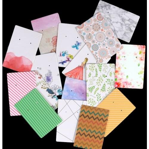 20pcs 40pcs 6x9cm Earrings Necklace Display Cards Flower Cardboard Earring Package Tag Card for Ear Studs Jewerly Packaging