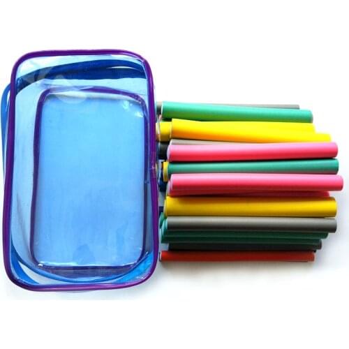 42Pcs/set 7 Sizes Soft Foam Twist Flexi Rods Reusable Air Hair Roller Curling Sticks Safe Hair Perm Rods