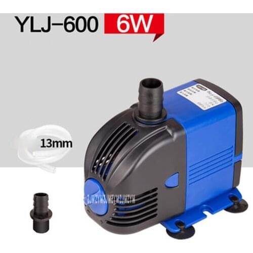 5pcs YLJ-600 220V 600L/h 6W Submersible Water Pump Aquarium Fountain Aquarium Fish Tank Energy Saving stainless steel shaft
