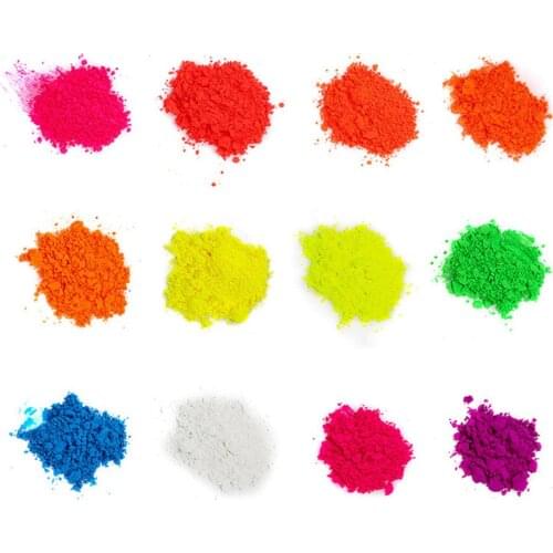 50g/1Bag Nail Art Fluorescent Glitter Powder 12Colors Neon Effect Designs Dust Tips 3D Fine Pigment Iridescent Nail Decorations