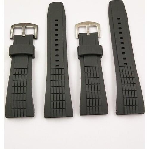 Watch accessories 26MM black silicone strap rubber waterproof pin buckle For Seiko Velatura SRH013 | SPC007 mens watch belt