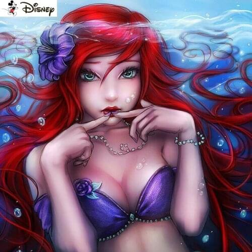Disney Art 5D Diy Diamond Painting "Cartoon Mermaid Princess" Diamond Pictures Cross Stitch Rhinestone Embroidery Decor A15661