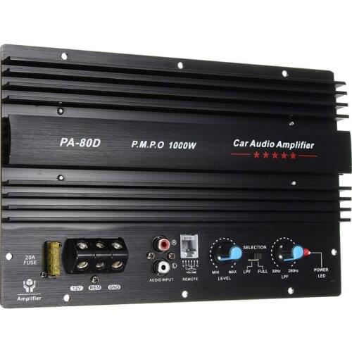 PA-80D 12V 1000W Car Audio High Power Amplifier Amp Board Powerful Subwoofer Bass Amp Car Player