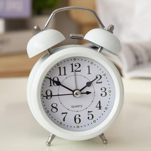 Alarm Clock Bedside Child Personality Clock Metal Creative Luminous Sitting Clock Leisure Clock Home Decoration