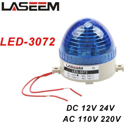 DMWD AC 110V 220V DC 12V 24V LED-3072 Flashing warning Light traffic light S-60 indicator light