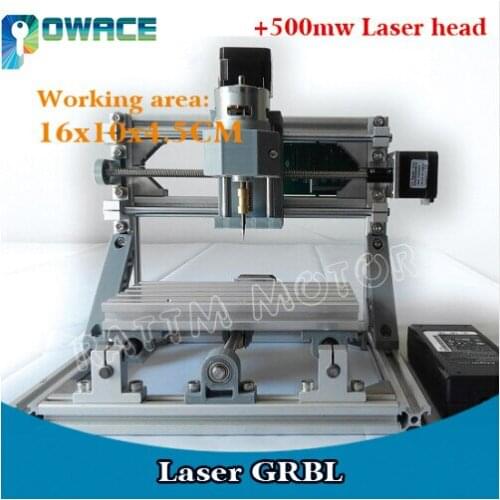 1610 GRBL Control DIY mini CNC Machine Working Area 16x10x4.5cm 3 Axis pcb pvc Milling Machine Wood Router +500MW Laser tube
