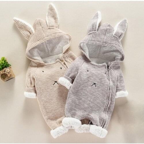 #VW Cartoon Hooded Rabbit Ear Romper Sets Spring and autumn Cute Suit Newborn Infant Baby Boy Girl Jumpsuit Clothes ropa niños