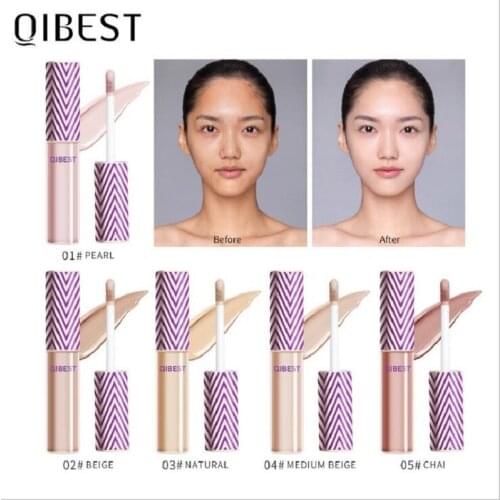 QIBEST Face Concealer Cream Full Cover Makeup Base Make Up For Eye Dark Circles Face Contouring Cosmetic Liquid Face Corrector