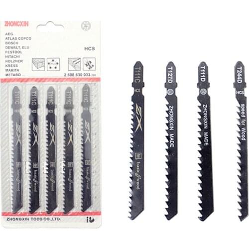 5pcs/set HCS 6T Jig Saw Blades T244D/T344D for Fast Cutting Straight Cutting 4 Mm Teeth Length Jigsaw Blades 100*1.2mm Saw Blade
