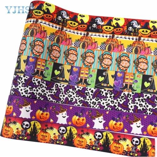 M-21723-1175 5 yards 1-1/2inche Halloween handmade DIY heat transfer ribbon webbing threaded belt ribbed ribbon satin ribbon
