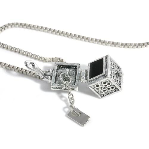 Mini Keepsake Metal Urn Cremation Pendant Jewelry Necklace Ash Holder