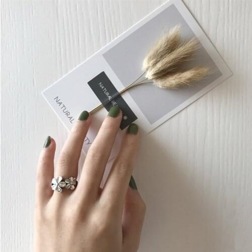 ModaOne Vintage Flower Simple Sweet Adjustable Silver Color Rings For Women Girls Fashion Finger Elegant Jewelry Gifts
