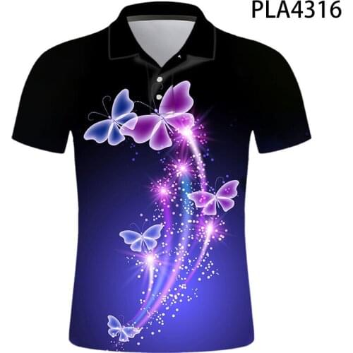 3D Printed Summer Hombre Camisas De Polo New Butterfly Men Casual Fashion Short Sleeve Streetwear Polo Shirt Cool Homme Ropa