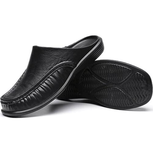 Mens Mule Shoes Summer Fashion EVA Lightweight Outdoor Leisure Slippers Large Size 40-47 Male Anti-Skid Beach Sandals