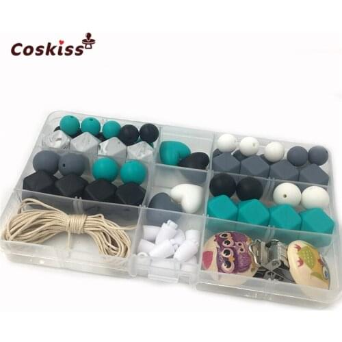 Kit DIY Beads of Silicone-Silicone Beads Kit - Silicone Nursing Necklaces-Necklaces of Lactation of Silicone-Pacifier Holder