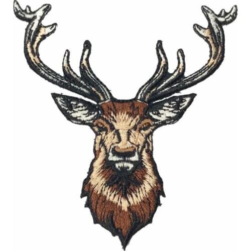 Patch pins for backpacks Brown Deer (Iron On) Embroidery Applique Patch Sew Iron Badge