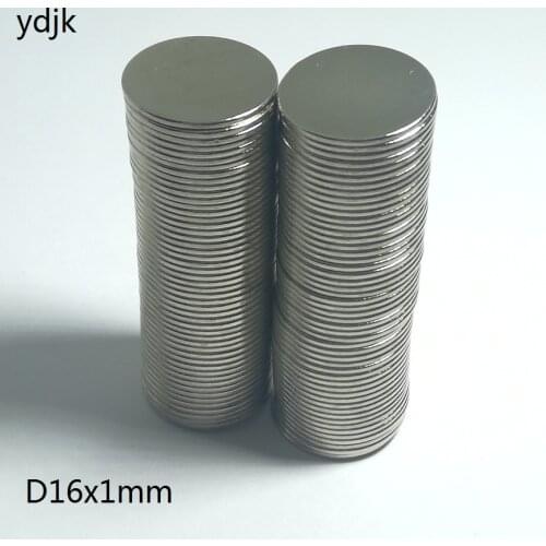 100PCS/LOT Neodymium Magnet 16*1 N35 strong disc NdFeB magnet 16x1 Rare earth permanent magnets 16 x 1 for speaker