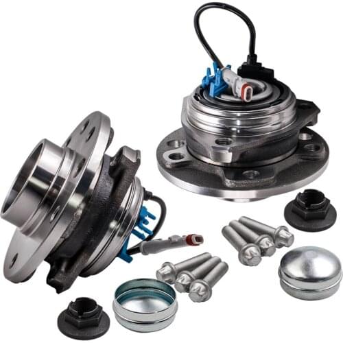 Pair for Opel Vauxhall Astra 05-10 Front Wheel Bearing Hub Kit ABS Sensor 5 Stud 93178652 753628 40927386 Wheel Hub Sensor