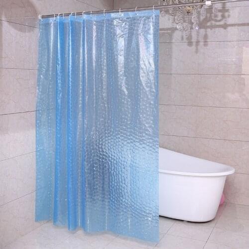 Clear Shower Curtain Waterproof White Plastic Bath Curtains Liner Transparent Bathroom Mildew PEVA Home Luxury with Hooks