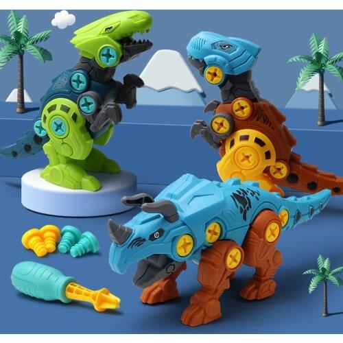 DIY Disassembly Assembly Dinosaur Toy Set Screw Nut Combination Assembling Dinosaur Model Educational Toy for Children Kids Gift