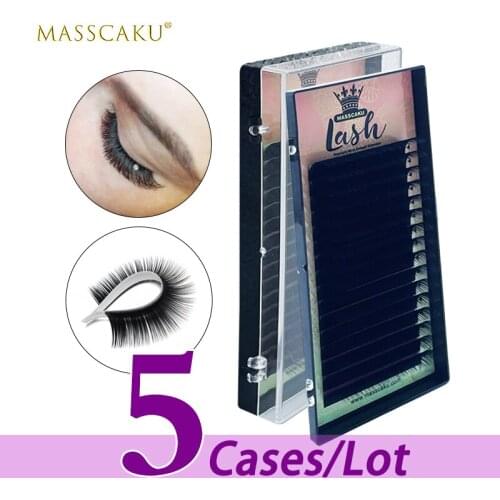 5case/lot High quality 16rows faux silk individual eyelash extensions mix 8-16mm length supplier premium mink eyelash extension