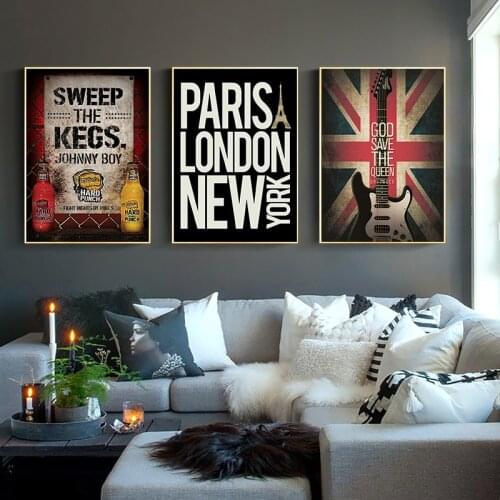 Retro Classical Music Picture Home Decor Nordic Canvas Painting Wall Art Print Vintage Poster Decor Painting for Bar Living Room