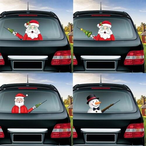 Christmas Snowman Waving Wiper Sticker PVC Car Styling Car Stickers And Decals Rear Windshield Stickers for Auto Car Accessories