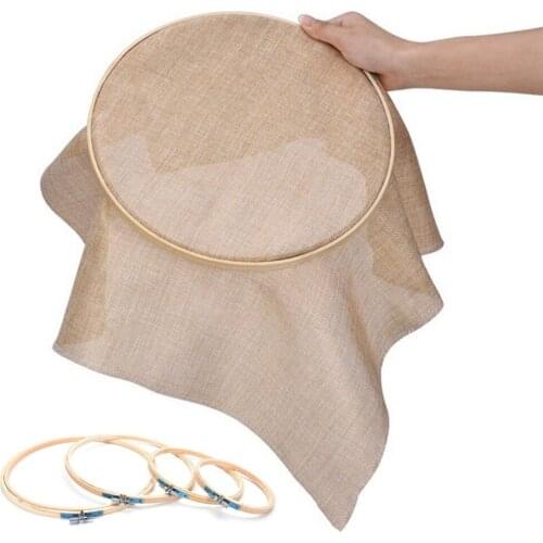 2 Sizes DIY Needlecraft Cross Stitch Machine Bamboo Frame Embroidery Hoop Ring Round Loop Hand Household Sewing Tools