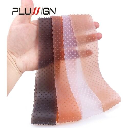 Silicon Wig Headband Silicone Non-Slip Wig Grip Hair Fix Grip Band For Lace Wigs And Sport Soft Transparent Brown L M Fix Band